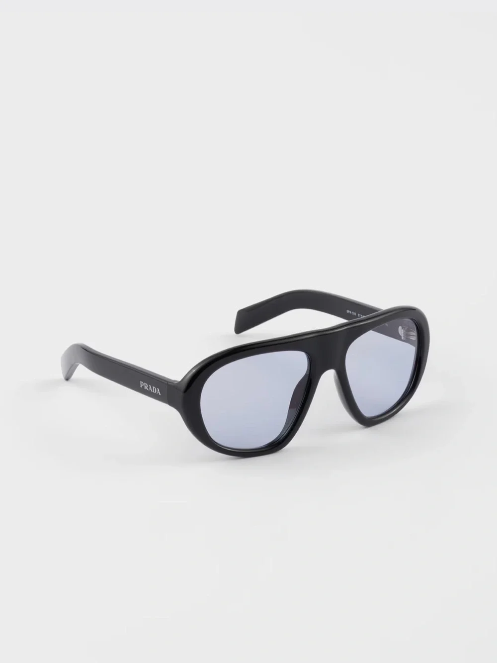 Prada Black Frame Sunglasses with Purple-Tinted Lenses